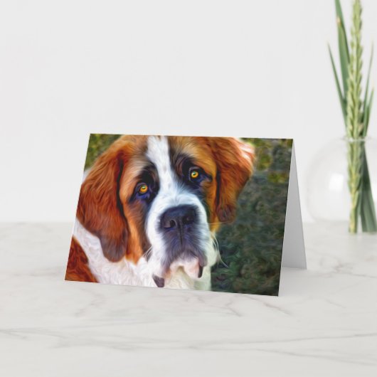 St Bernard Dog Painting Kaart (Voorkant)