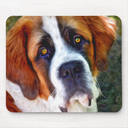 St Bernard Dog Painting Muismat (Voorkant)