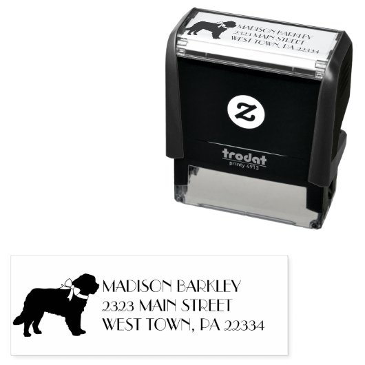 St. Bernard Dog Puppy Zelfinktende Stempel (In situ)