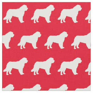 St Bernard Dog Silhouette Pet Red Stof