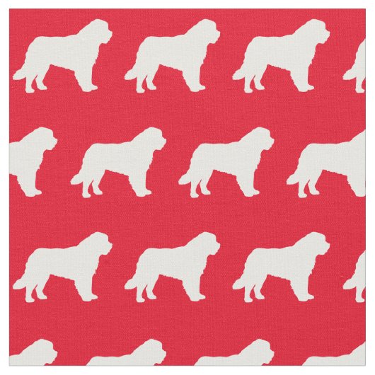 St Bernard Dog Silhouette Pet Red Stof (Close Up)