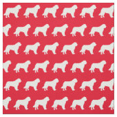 St Bernard Dog Silhouette Pet Red Stof (Swatch)