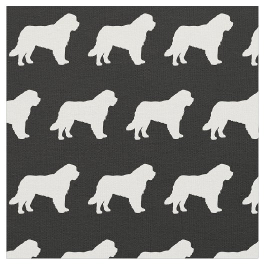 St Bernard Dog Silhouette Pet Stof (Close Up)