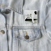 St. Bernard Dog Vierkante Button 5,1 Cm (In situ)