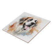 St. Bernard Dog, Waterverf Tegeltje (Zijkant)