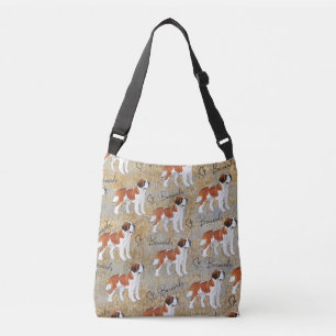 St Bernard Dogs met een Rustic Textured Background Crossbody Tas
