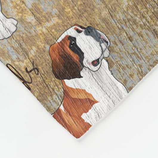St Bernard Dogs met een Rustic Textured Background Fleece Deken (Hoek)