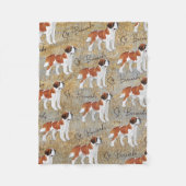 St Bernard Dogs met een Rustic Textured Background Fleece Deken (Voorkant)