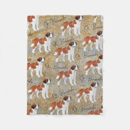 St Bernard Dogs met een Rustic Textured Background Fleece Deken