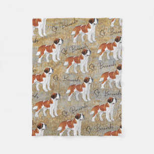 St Bernard Dogs met een Rustic Textured Background Fleece Deken