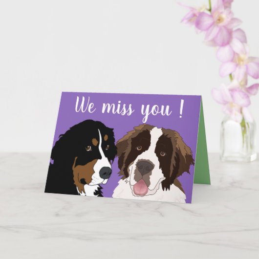 St. Bernard en Bernese Mountain Dog C Kaart (Orchidee)
