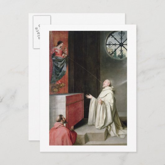 St. Bernard en de Maagd Briefkaart (Voorkant / Achterkant)