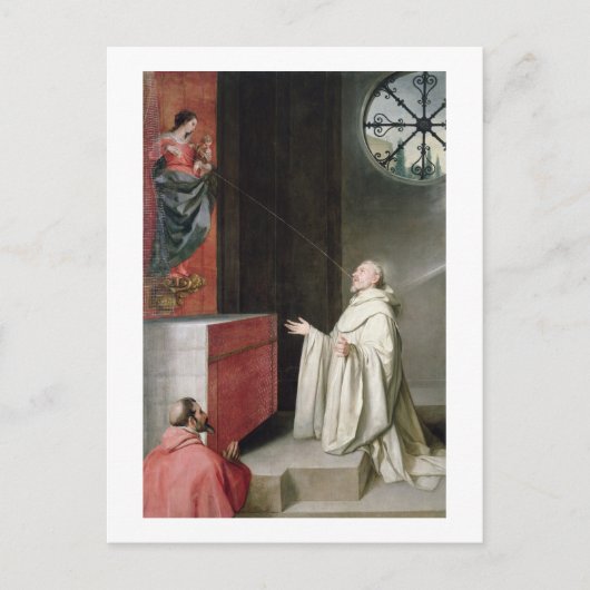 St. Bernard en de Maagd Briefkaart (Voorkant)