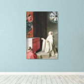 St. Bernard en de Maagd Canvas Afdruk (Insitu (Houten vloer))