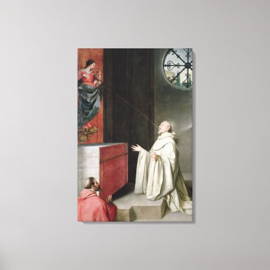 St. Bernard en de Maagd Canvas Afdruk (Voorkant)