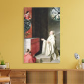St. Bernard en de Maagd Canvas Afdruk (Insitu (Woonkamer))