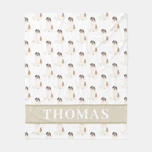 St. Bernard Fleece Deken (Voorkant)