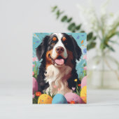 St.Bernard Gelukkig Pasen Briefkaart (Staand voorkant)