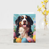 St.Bernard Gelukkig Pasen Kaart (Gele Bloem)