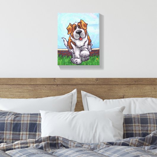 St. Bernard Gifts & Accessoires Canvas Afdruk (Insitu (Slaapkamer))
