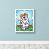 St. Bernard Gifts & Accessoires Canvas Afdruk (Insitu (Houten vloer))