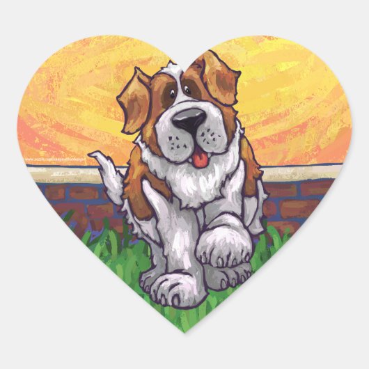 St. Bernard Gifts & Accessoires Hart Sticker (Voorkant)