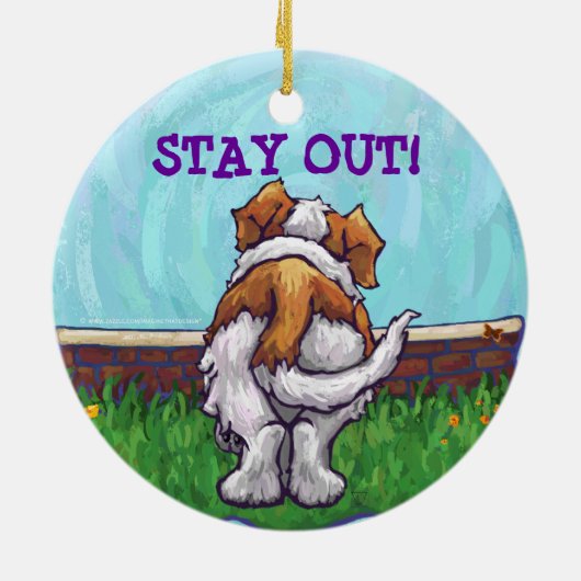 St. Bernard Gifts & Accessoires Keramisch Ornament (Achterkant)