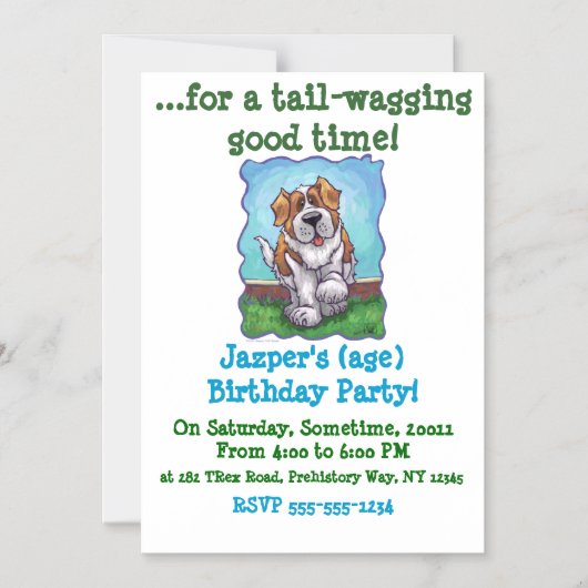 St. Bernard Gifts & Accessoires Magnetische Uitnodiging (Voorkant)