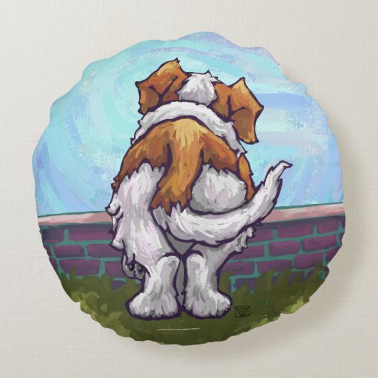 St. Bernard Gifts & Accessoires Rond Kussen (Achterkant)