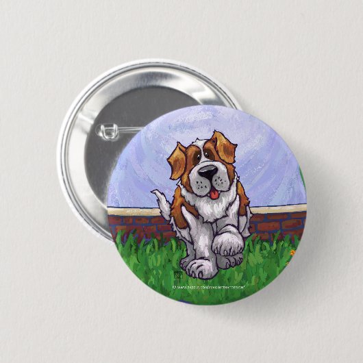 St. Bernard Gifts & Accessoires Ronde Button 5,7 Cm (Voorkant /achterkant)