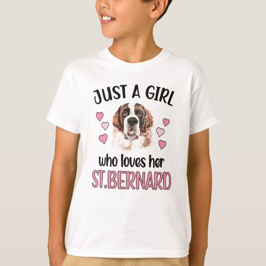 St Bernard Girl Hondenliefhebber Eigenaar Saint Be T-shirt (Voorkant)
