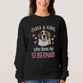 St Bernard Girl Hondenliefhebber Eigenaar Saint Be Trui (Voorkant)