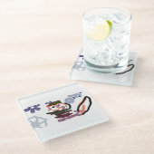 st bernard glazen onderzetter (Schuin)