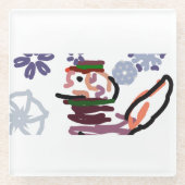 st bernard glazen onderzetter (Voorkant)