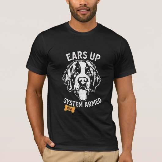 St. Bernard Grote hond Gewapend T-shirt (Voorkant)
