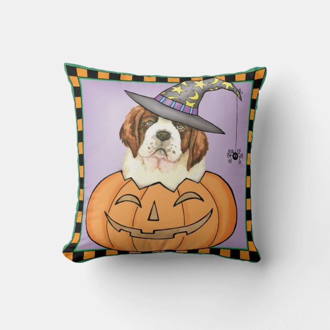 St. Bernard Halloween Kussen (Voorkant)