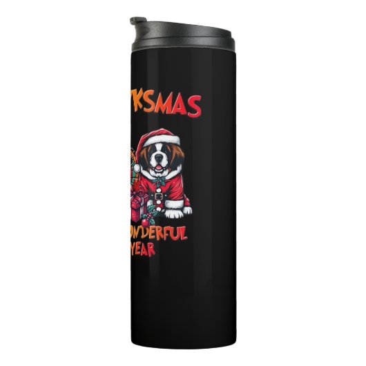 St. Bernard Halloween Thanksgiving Kerstles Thermosbeker (Geroteerd rechts)