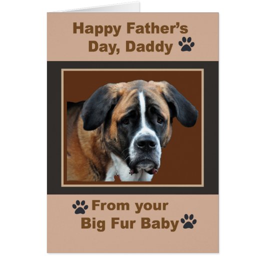 St. Bernard Happy Vaderdag Daddy van Fur Baby (Voorkant)