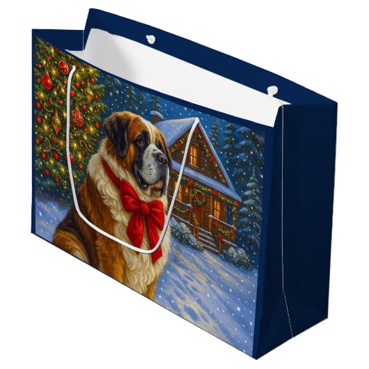 St. Bernard Holiday   Groot Cadeauzakje (Voorkant Gekanteld)