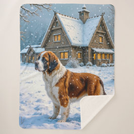 St Bernard Holiday Sherpa Deken