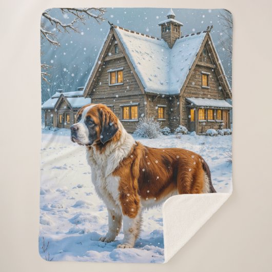 St Bernard Holiday  Sherpa Deken (Voorkant)