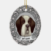 St Bernard-hond Aandenken-ornament Keramisch Ornament (Rechts)