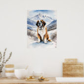 St. Bernard - Hond Art Print (Keuken)