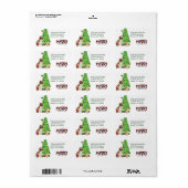 St Bernard-hond en kerstboom retouradres Etiket (Full Sheet)