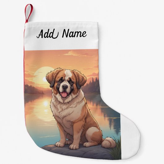St. Bernard-hond Kleine Kerstsok (Voorkant)