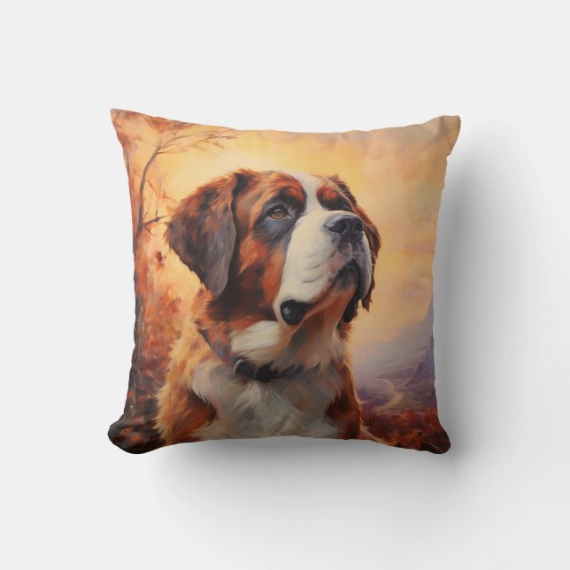 St. Bernard hond Kussen (Voorkant)