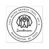 St. Bernard hond retour adres stempel zelf-inkt (Design)