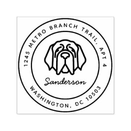 St. Bernard hond retour adres stempel zelf-inkt