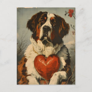 St. Bernard hond Valentijnsdag Briefkaart