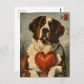St. Bernard hond  Valentijnsdag Briefkaart (Voorkant / Achterkant)